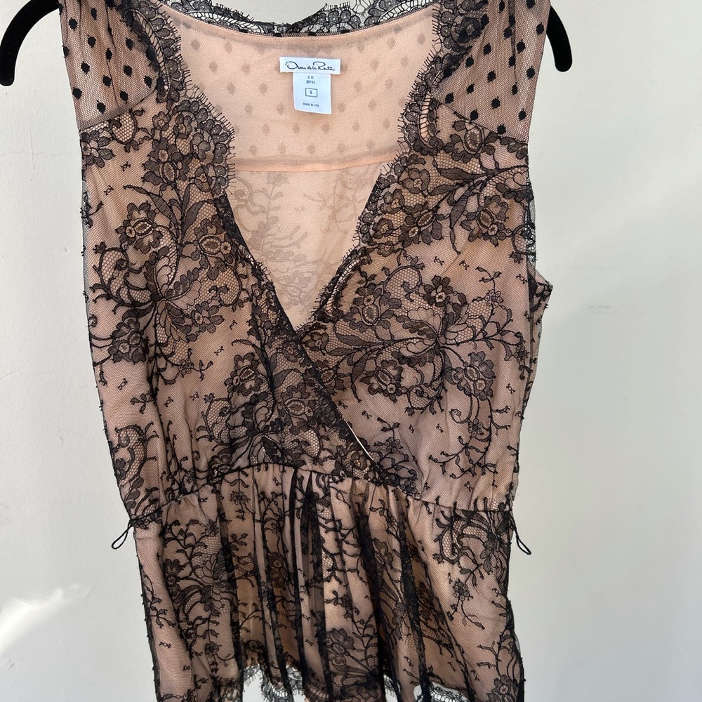 Oscar de la renta lace blouse top size 6